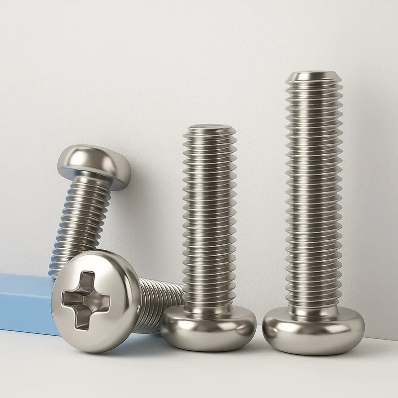 PM Round Head Machine Thread Iron Nickel-Plated Cross-Recessed Pan Head Screws Pan Head Bolts Dollar Head Machine Thread Screws Electronics M2M3M4