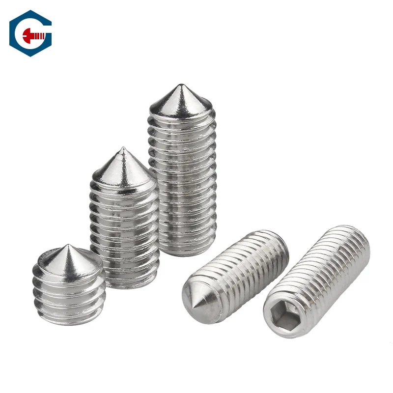 304 Stainless Steel Cone Point Machine m Set Screws Hex Socket Headless M3M4M5M6M8