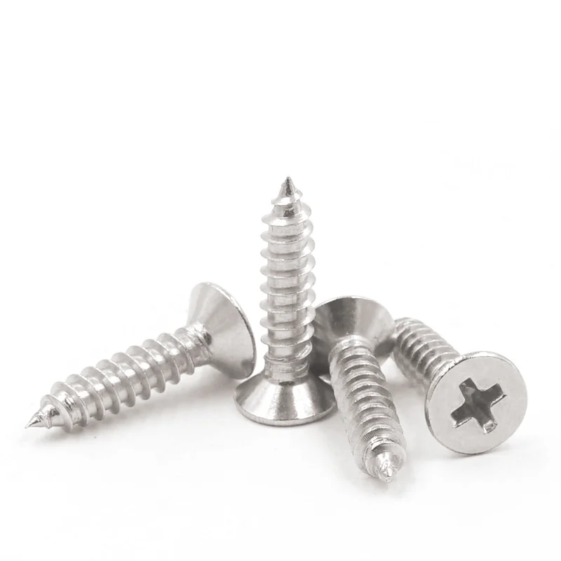 Screws 304 Stainless Steel Miniature Screws Cross-Recessed Flat Head Self-Tapping Screws Cross-Recessed Countersunk Head Self-Tapping Screws