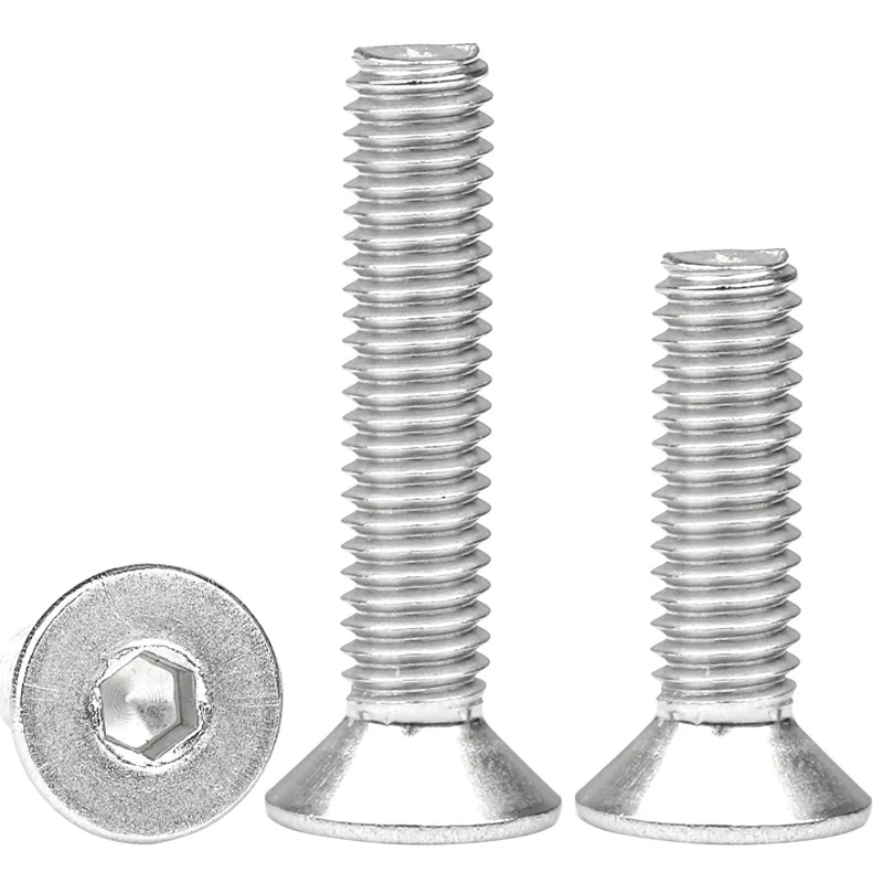 304 Stainless Steel Flat Head Hex Socket Countersunk Head Screws Internal Hex M3M4M5M6M8
