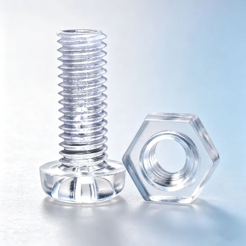 Transparent Plastic Screws and Nuts