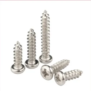 Nickel-Plated Cross-Recessed Round Head Self-Tapping Screws Pan Head Pointed Tip PA M1.7M2.6M3M4 High-Strength