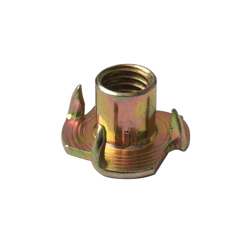 Guangdong Thick Four-Prong T-Nuts Claw Nuts Wood Plate Insert Nuts Furniture Four-Prong Screw