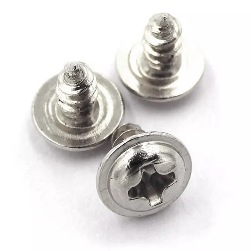 Iron Nickel-Plated Small PWA Cross-Recessed Round Head Self-Tapping Screws With Washer M1.2-M4M5M6