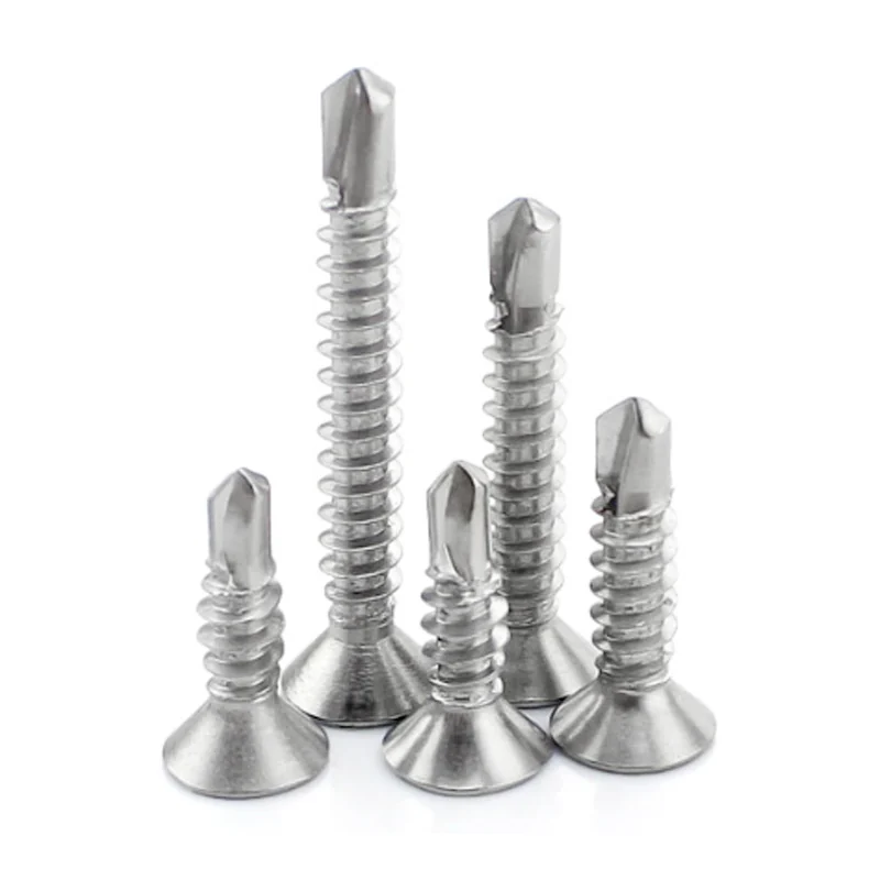 410 Stainless Steel Cross-Recessed Countersunk Head Self-Tapping Self-Drilling Screws Flat Head