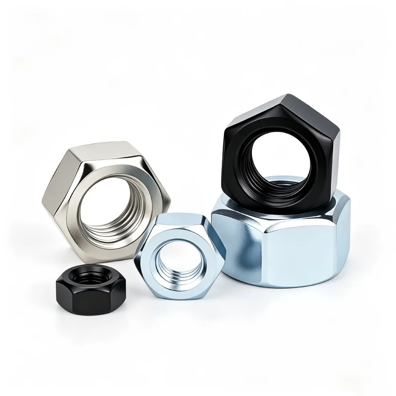 Hex Nuts Coarse Thread Iron Carbon Steel 201 Stainless Steel 304 316 White Zinc-Plated Nickel-Plated Salt fog Large Thick Machine