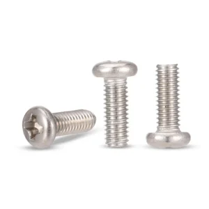 304 Stainless Steel Small Machine Thread PM Cross-Recessed Pan Head Screws Flat End M2M3M4