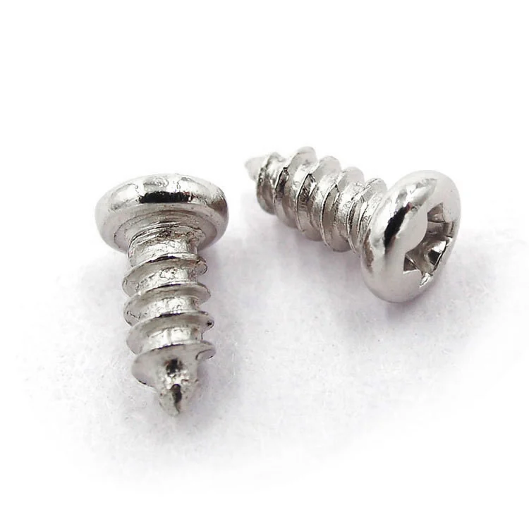 Nickel-Plated Cross-Recessed Pan Head Round Head Self-Tapping Screws Precision Electronics Small Pointed Tip M1M1.3M1.7M2M3M5