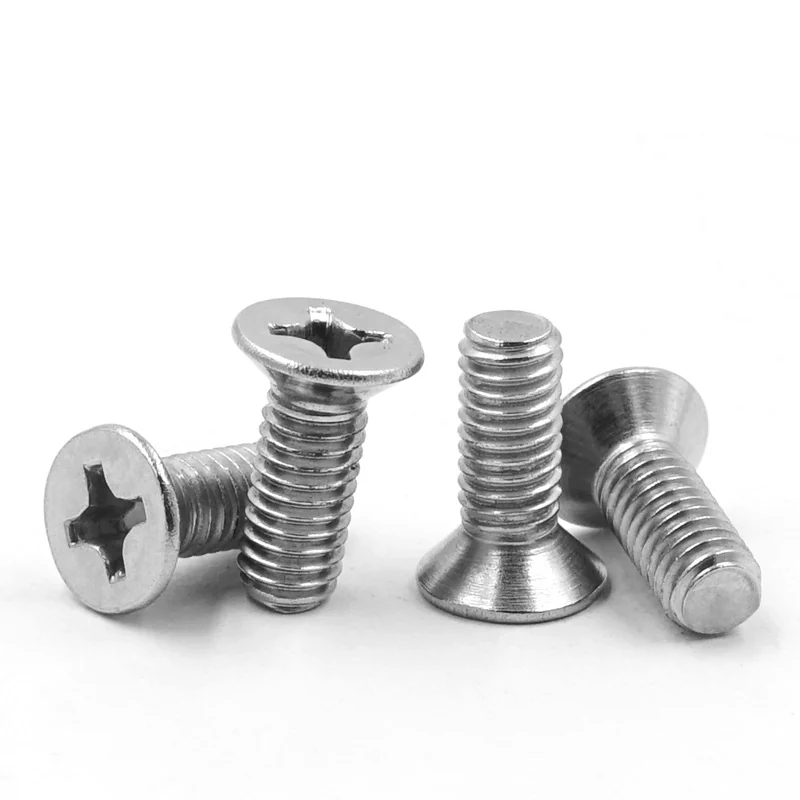 Machine-Thread Cross-Recessed Countersunk Head Screws 304 Stainless Steel Flat Head