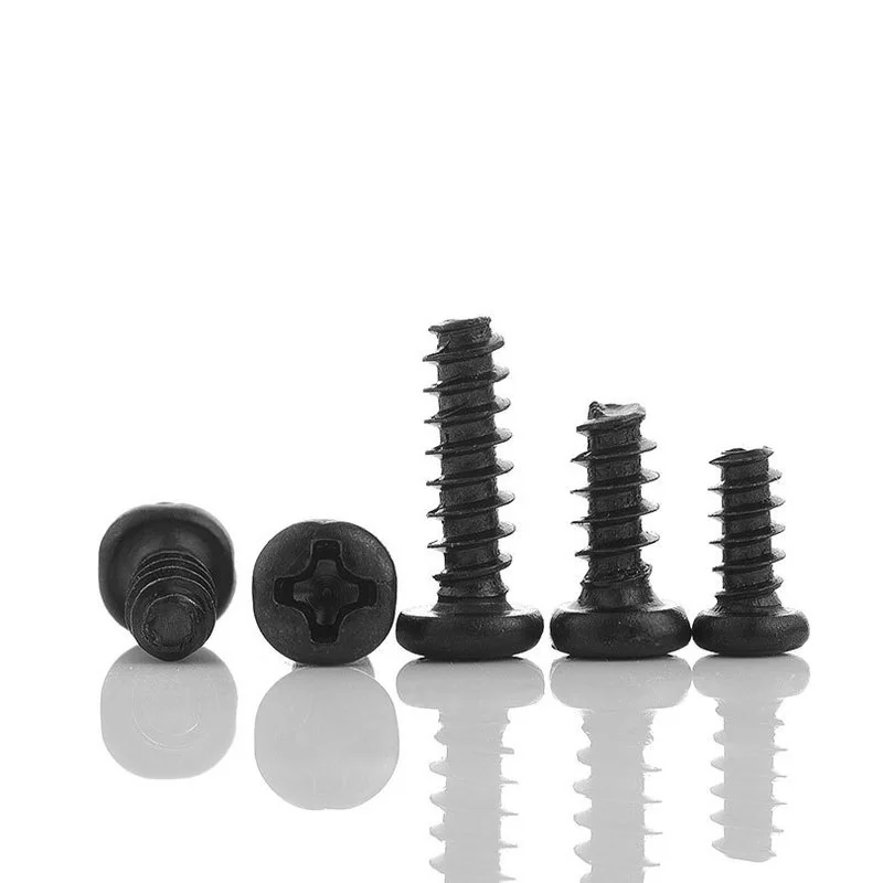 Cross-Recessed Round Head Flat End Self-Tapping Screws PB Pan Head M1.4M1.7M2M2.3M2.6M3M4M5 Black