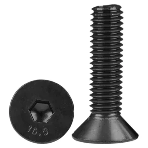 Carbon Steel Grade 10.9 Flat Head Hex Socket Countersunk Head Screws High-Strength M3M4M5M6M8