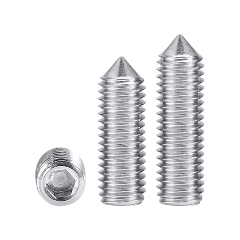 304 Stainless Steel Cone Point Set Screws Hex Socket Machine m 201 Headless Set DIN914