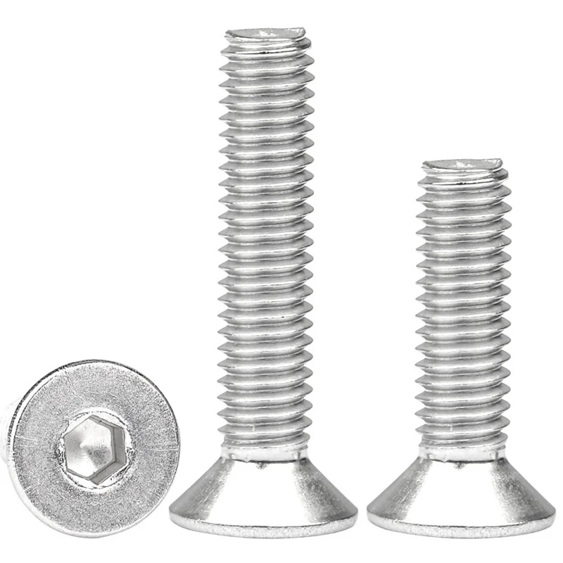 304 Stainless Steel Flat Head Hex Socket Countersunk Head Screws DIN7991 M2M3M4M5M6M8