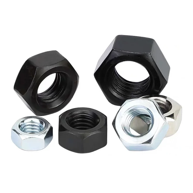 Zinc-Plated External Fine Thread Hex Nuts Carbon Steel Chinese National Standard Grade 4.8 Coarse Thread