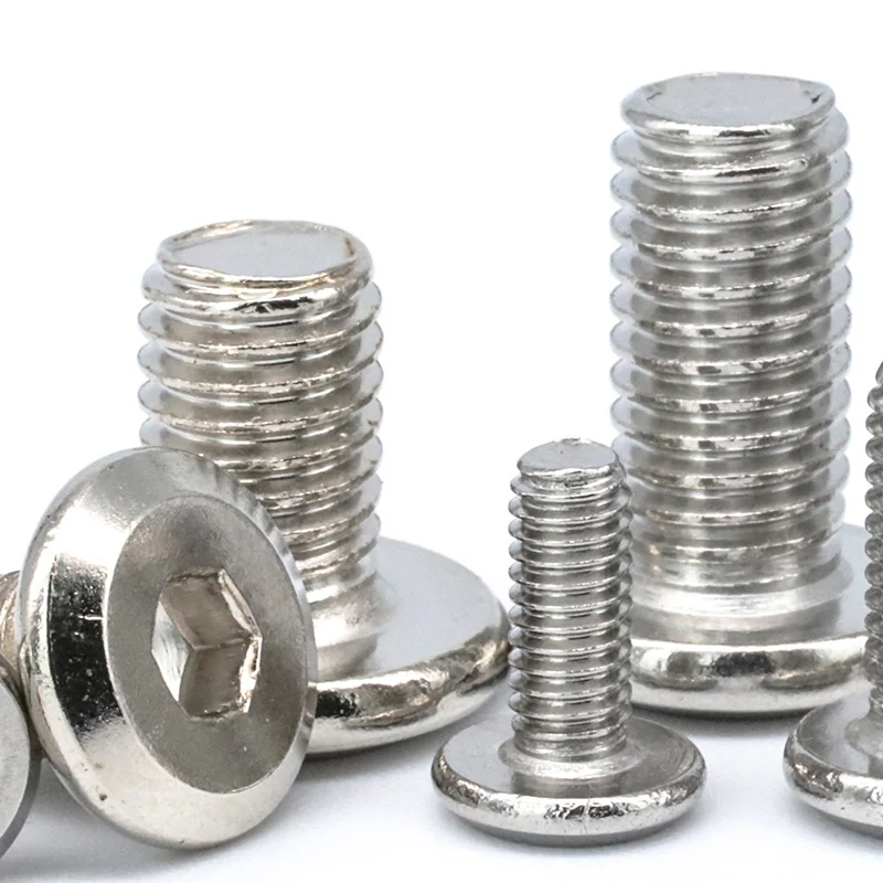 304 Stainless Steel Chamfered Button Head Hex Socket Screws Furniture M6/M8