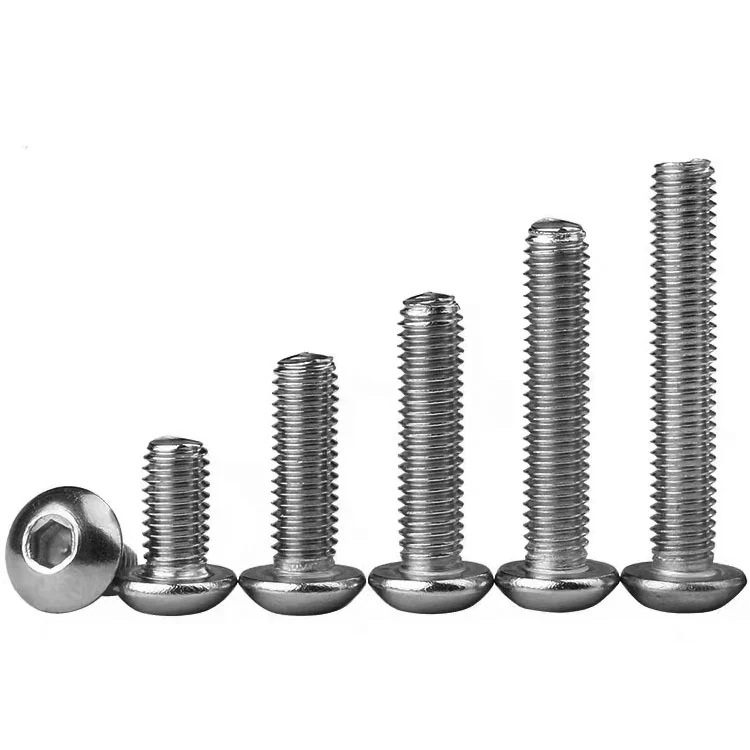 201 Stainless Steel Button Head Hex Socket Screws GB7380 Pan Head Mushroom Head Truss Head