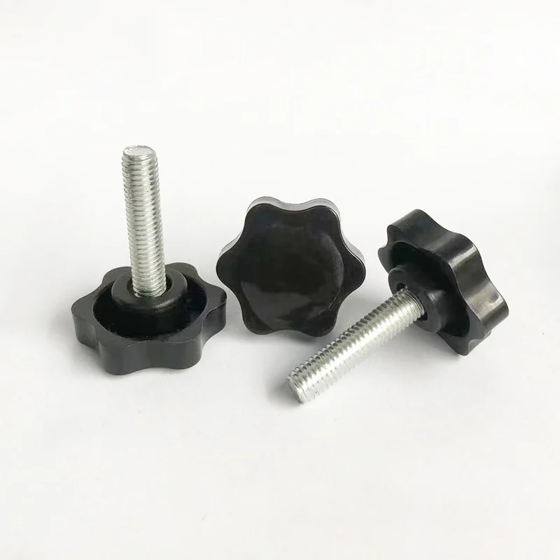 Hexalobular Adjustable Thumb Screws Plastic Knob Handle Plastic Head Handle Hex Star Zinc-Plated