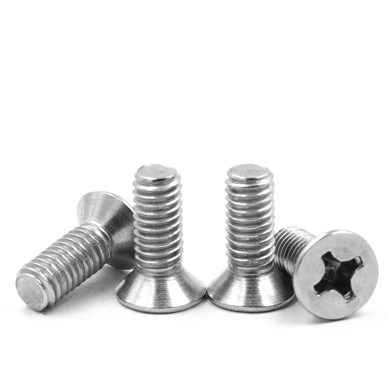 Machine-Thread Cross-Recessed Countersunk Head Screws 304 Stainless Steel Flat Head