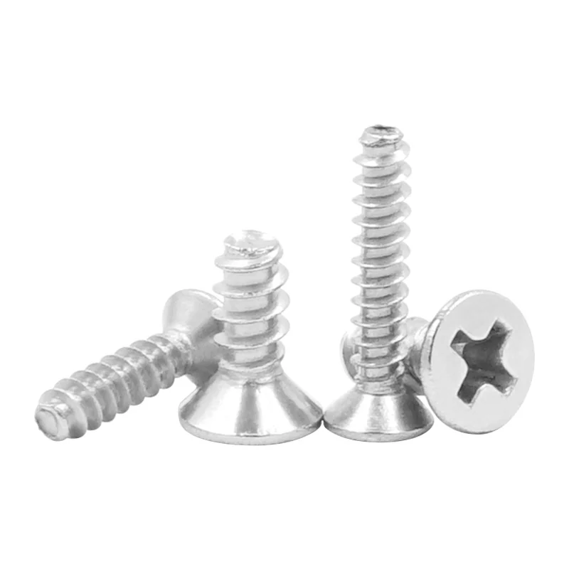 304 Stainless Steel Flat Head Flat End Self-Tapping Miniature KB Cross-Recessed Countersunk Head Self-Drilling Screws
