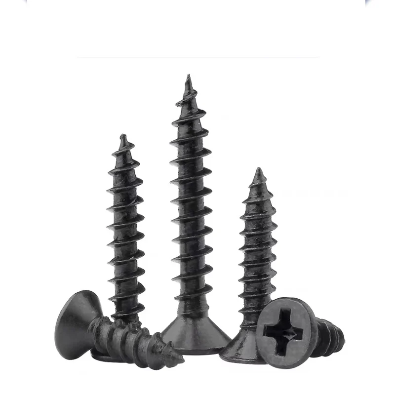KA Black Cross-Recessed Countersunk Head Flat Head Self-Tapping Screws M1M2M3M4 Electronics Small Pointed Tip