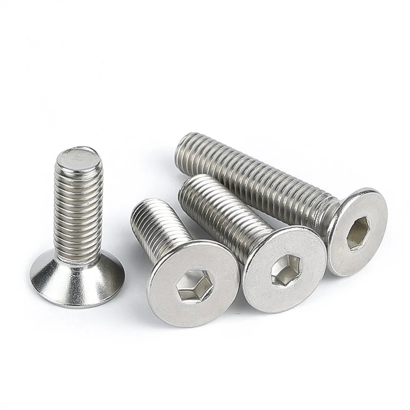 304 Stainless Steel Hex Socket Countersunk Head Screws M1.6-M16 Flat Head DIN7991