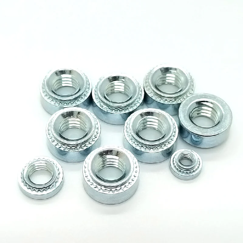 Carbon Steel / Stainless Steel S/CLS-M2M3M4M5M6M8 Serrated Lock Nuts Iron Zinc-Plated Self-Clinching