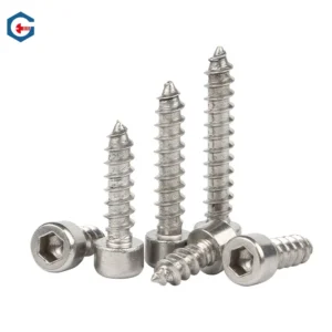 304 Stainless Steel Cylindrical Head Hex Socket Self-Tapping Screws Socket Cap Head Not available Knurled Pointed Tip Screws M2M3M4M5M6