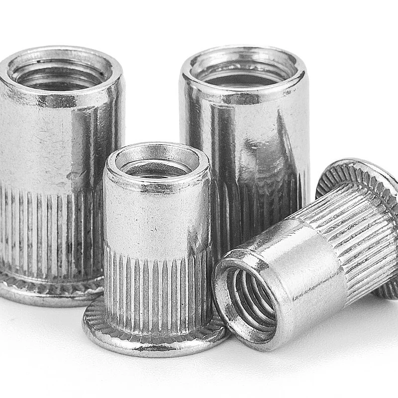 304 Stainless Steel Knurled Rivet Nuts Flat Head Rivet Nuts Ram. Screws Rivet Nuts Rad. Nuts M4/M5/M6
