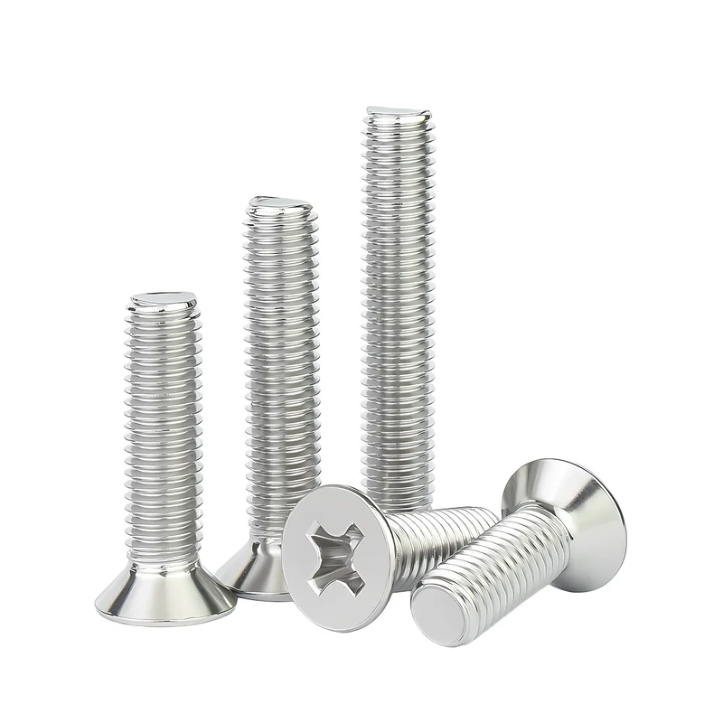 201 Stainless Steel Machine-Thread Cross-Recessed Countersunk Head Screws km Chinese National Standard gb819 Large Flat Head Thread m2m3m4m5m6