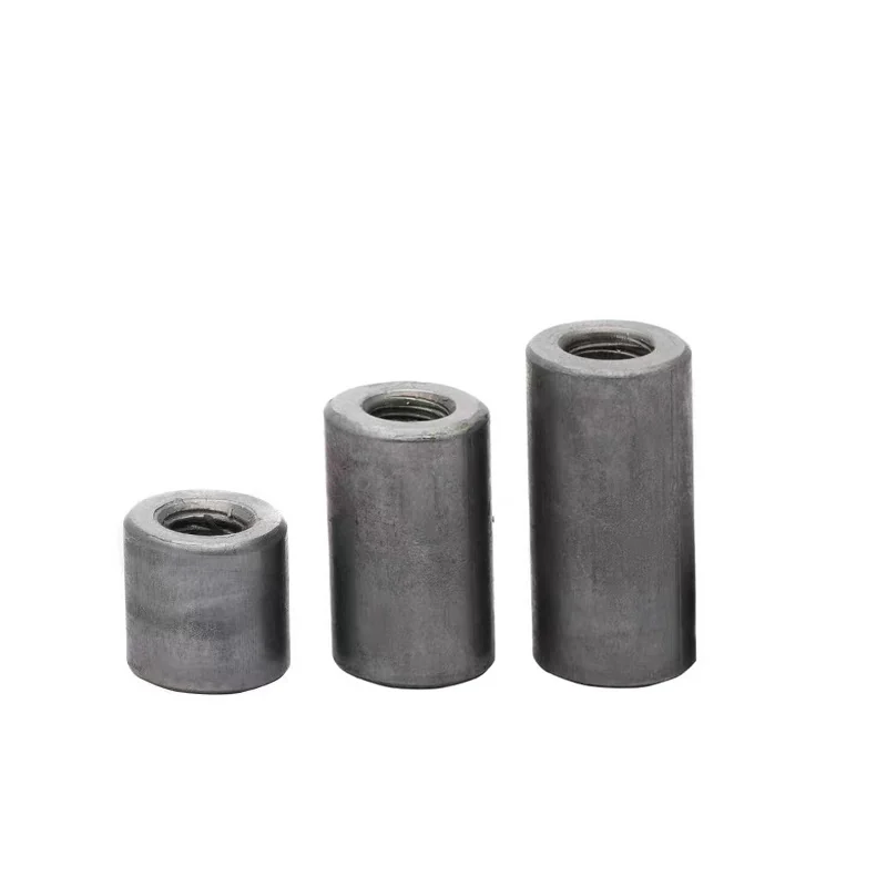 Iron Plain Finish Long Round Nuts Hole Internal Threaded Cylindrical Joining Head Thick Round Q235 Carbon Steel Chinese National Standard