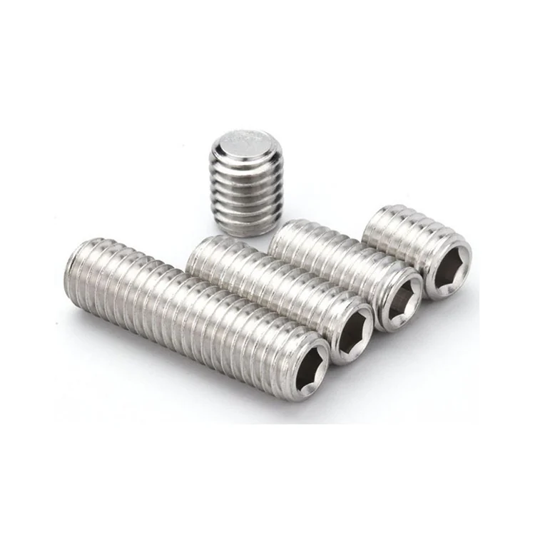 304 Stainless Steel Flat Point Set Screws Hex Socket M3-M16 DIN913 Headless Machine m