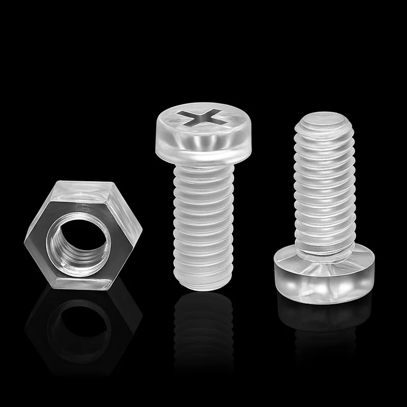 Transparent Plastic Screws and Nuts