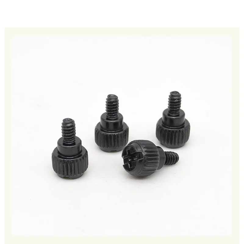 Iron Black Nickel-Plated Thumb Screws Cross-Recessed Knurled Shoulder Screws Computer Case Side Plate Tighten Screws 6#-32