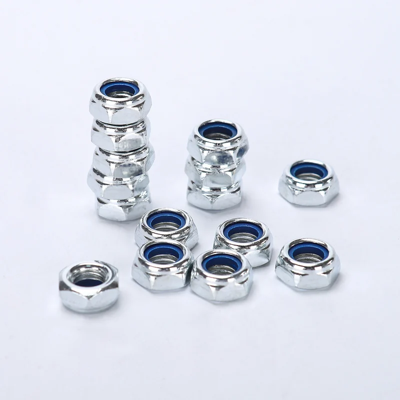 Iron Zinc-Plated Hex Lock Nuts High-Strength Nylon M3-M24 Stainless Steel