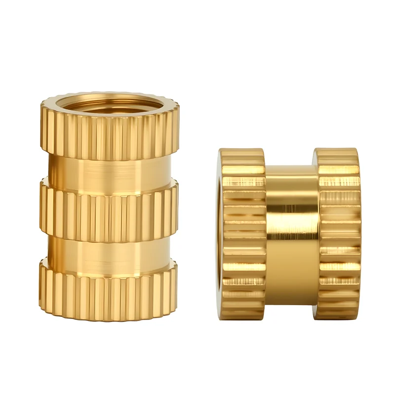 M1-M10 Injection-Molding Through Hole Knurled Copper Nut Through Threaded Knurled Copper Threaded Inserts Heat-Set Embedded