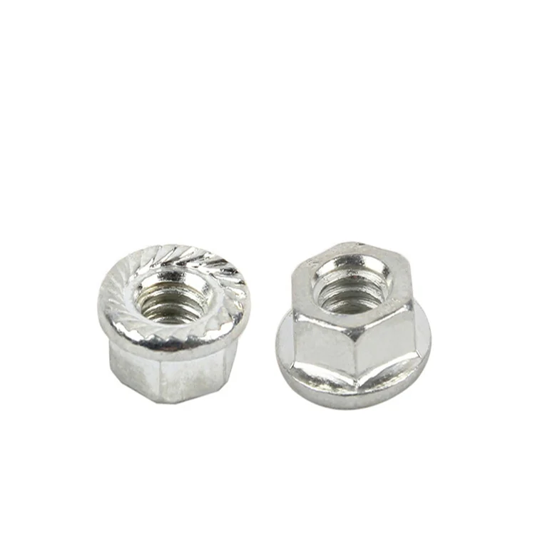 Zinc-Plated Flange Nuts Preferential Yellow Zinc-Plated Serrated Anti-Slip Nuts Black With Tooth Nuts Nickel Color Flange Nut