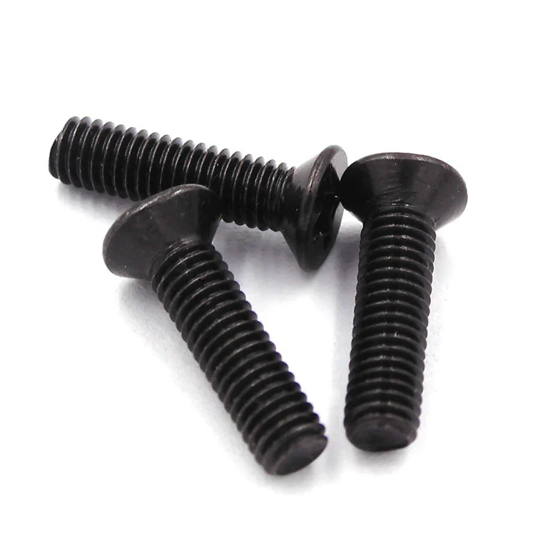 KM Iron Black Hardened Cross-Recessed Countersunk Head Screws Small Computer Electronics Flat Head Machine M1-M6