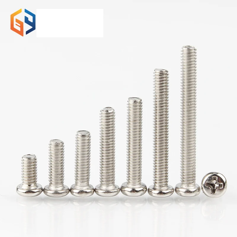 Nickel-Plated Machine-Thread Cross-Recessed Pan Head Screws PM M1.2M1.4M1.7M2.5M3M4M6