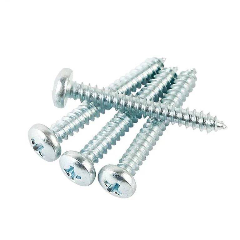Round Head Cross-Recessed Self-Tapping Screws ST2.2-6.3 Blue-White Zinc-Plated DIN7981GB845-85 Pan Head
