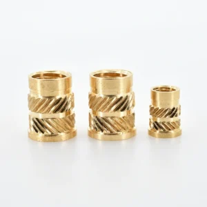 Double Diagonal Knurl Heat-Set Copper Knurled Threaded Inserts Insert Pieces Copper Nut Injection-Molding
