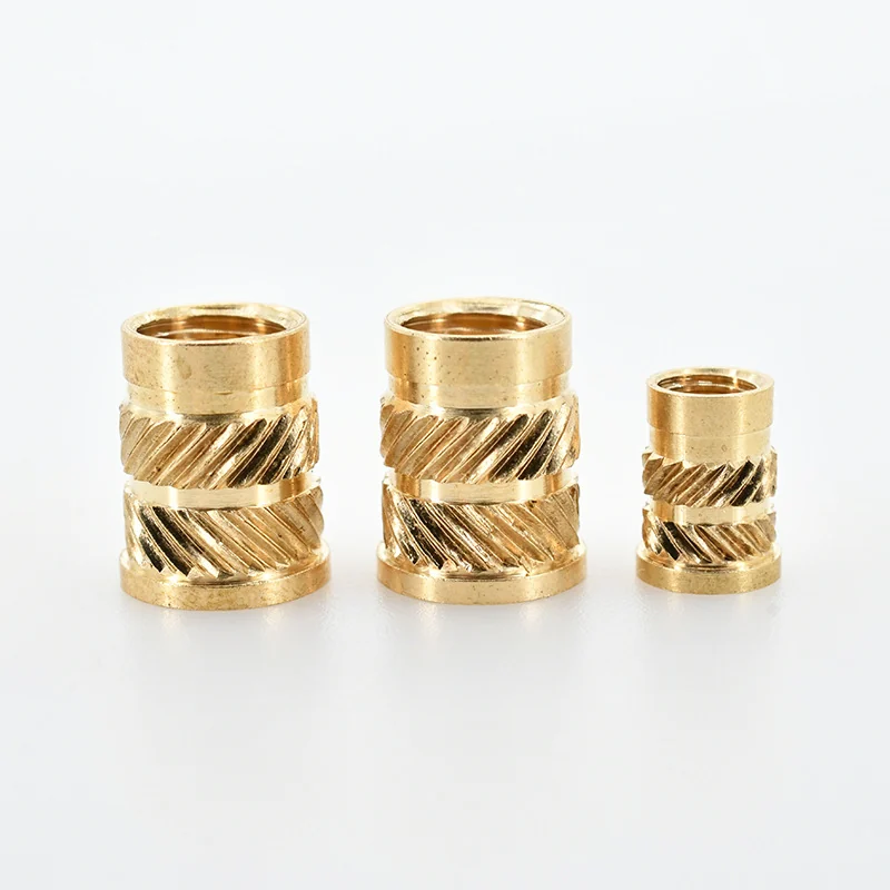Double Diagonal Knurl Heat-Set Copper Knurled Threaded Inserts Insert Pieces Copper Nut Injection-Molding