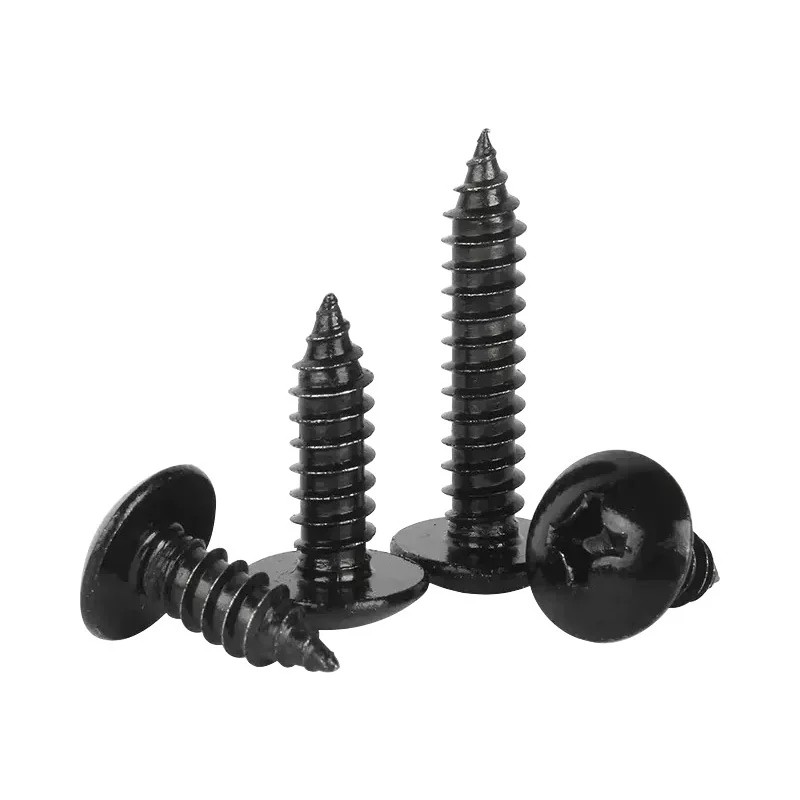 TA Cross-Recessed Black Large Truss Head Round Head Self-Tapping Screws M3 Truss Head M4 Mushroom Flat M5