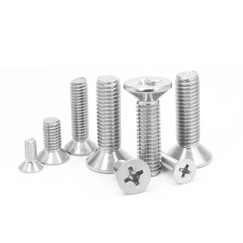 Machine-Thread Cross-Recessed Countersunk Head Screws 304 Stainless Steel M2M2.5M3M4-M8M10 Flat Head