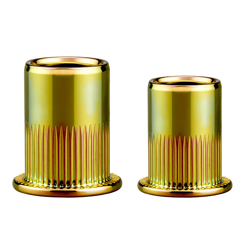 Yellow Zinc-Plated Knurled Rivet Nuts M3-M12 Flat Head Straight Knurl Carbon Steel