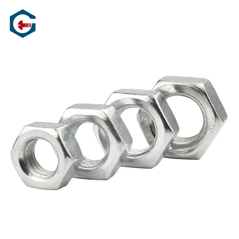 White Zinc-Plated Hex Nuts 304/316/201 Hex Nuts Zinc-Plated Bolts Cap Thin Paragraph Black M2-M64