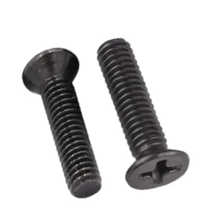 KM Carbon Steel Machine-Thread Cross-Recessed Countersunk Head Screws Plated Black Flat Head M2/M3/M4/M5/M6