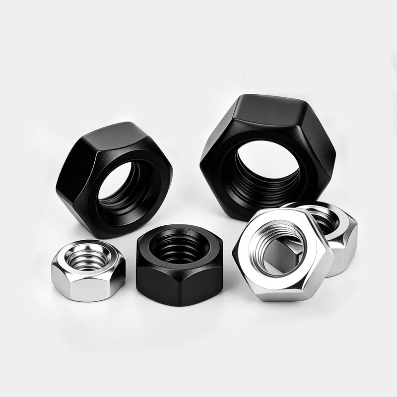 Hex Nuts Coarse Thread Iron Carbon Steel 201 Stainless Steel 304 316 White Zinc-Plated Nickel-Plated Salt fog Large Thick Machine