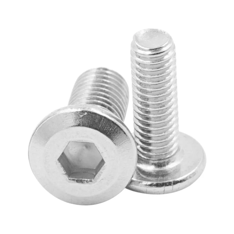 304 Stainless Steel Chamfered Angle Furniture Hex Socket Screws Button Head Bolts Large Flat Head Chamfered Hex Socket Screws
