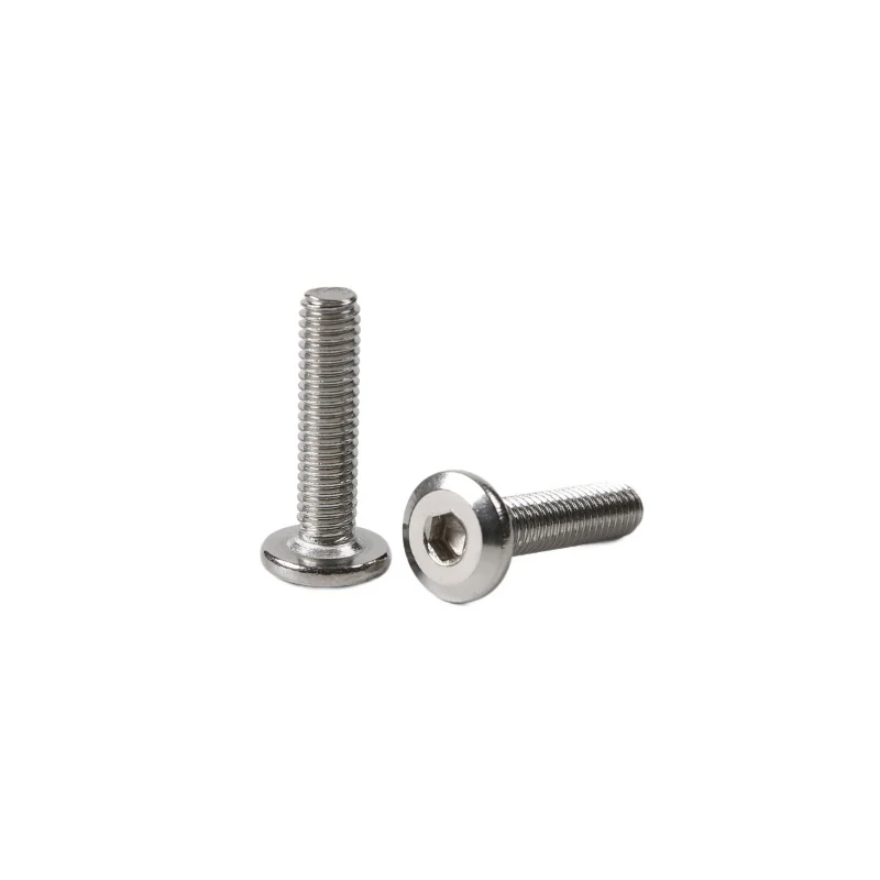 Carbon Steel Zinc-Plated Round Head Chamfered Thin Head Hex Socket Screws Large Flat Head Furniture