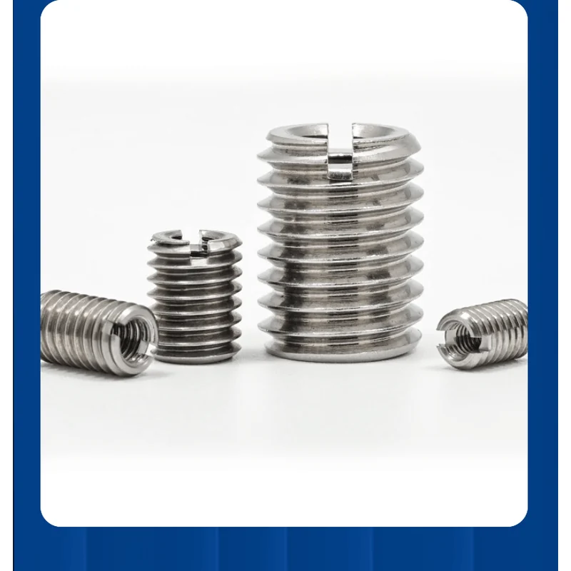 Stainless Steel Internal and External Threaded Insert Nuts M2-M16 Slotted Thread Inserts Variable Conversion Nuts Small Mixed
